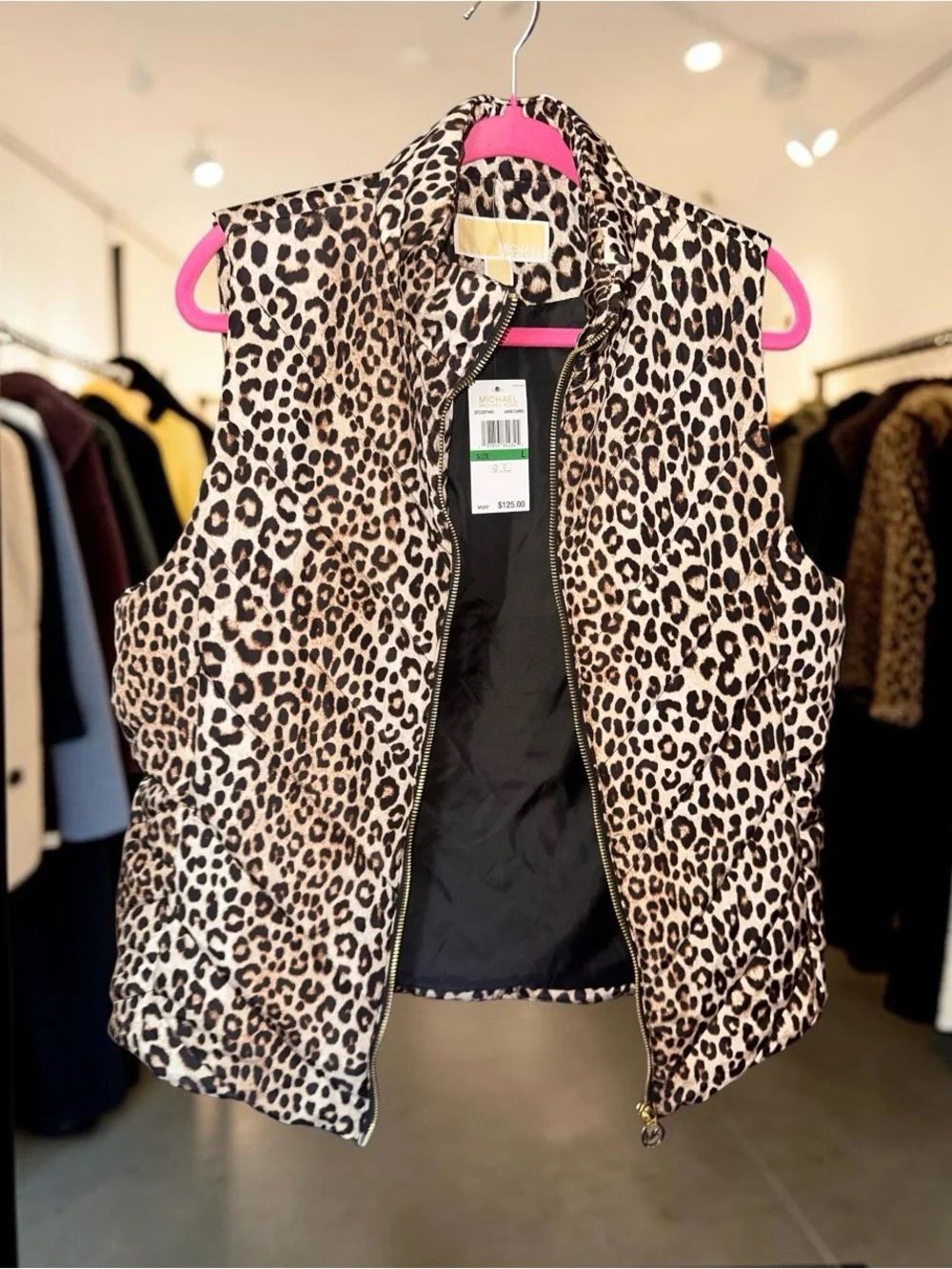 Michael Kors Leopard Print vest. Size Large.